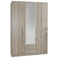 Šatníková skriňa OSAKA šírka: 135cm - farba duba/hliníková, Konventionell, kompozitné drevo/plast (135/199,5/58cm) - MID.YOU