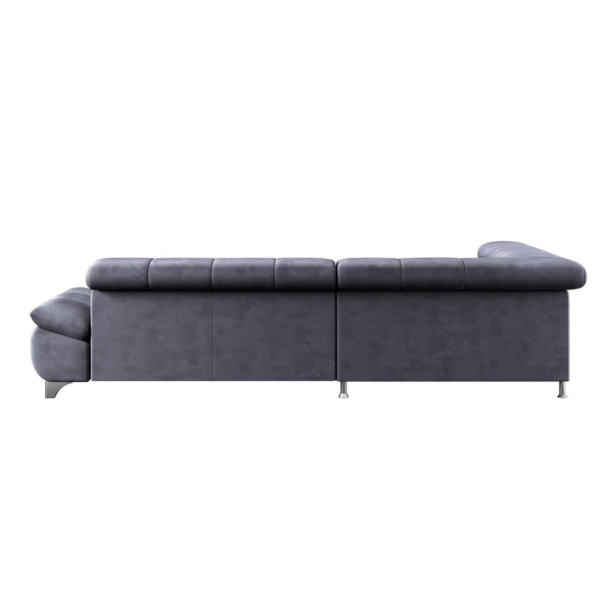 Eckbank Gemini Dunkelgrau, B: 234cm - Chromfarben/Dunkelblau, KONVENTIONELL, Textil (234/312cm)