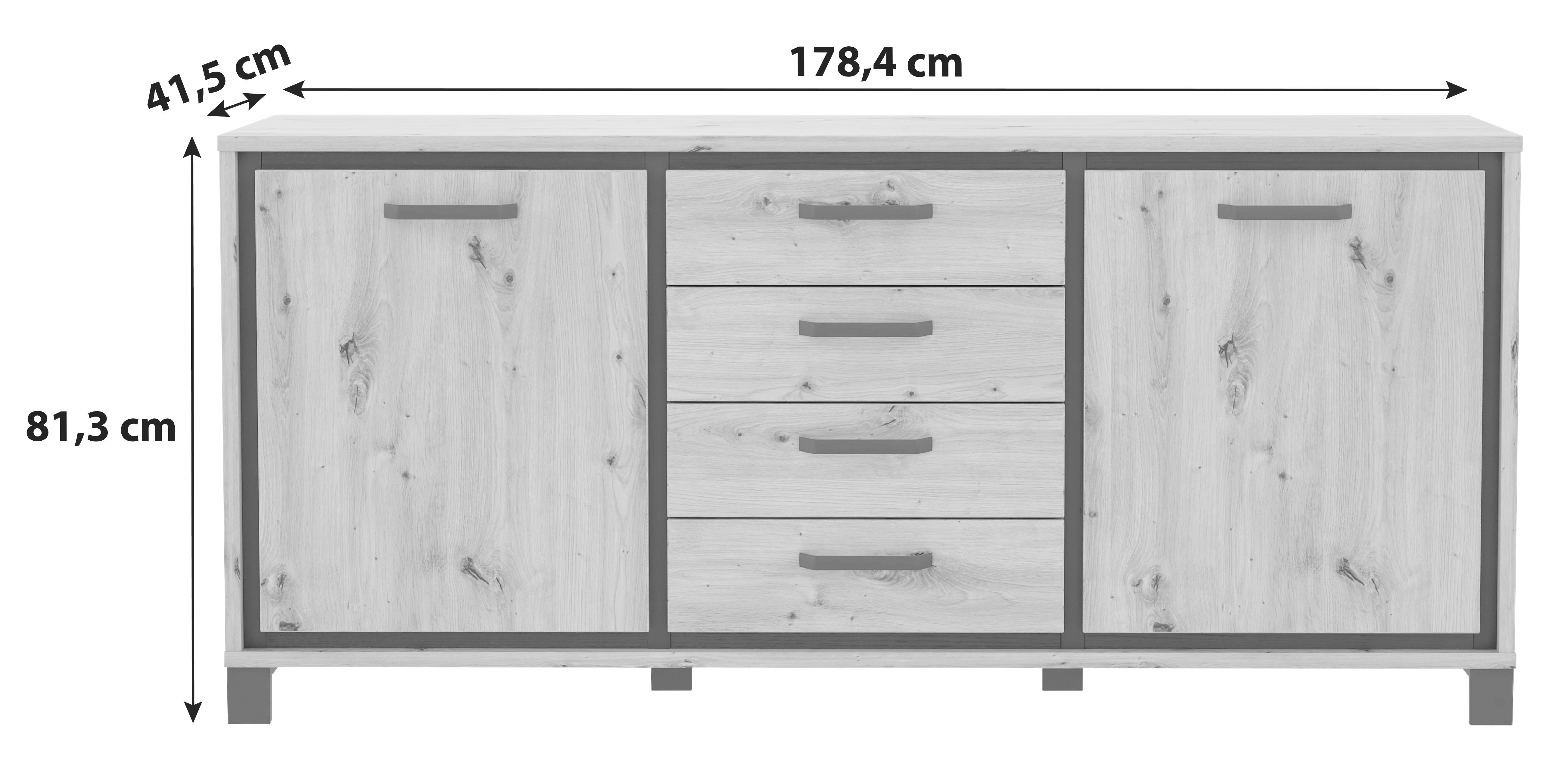 Modernes Sideboard eichefarben und schwarz