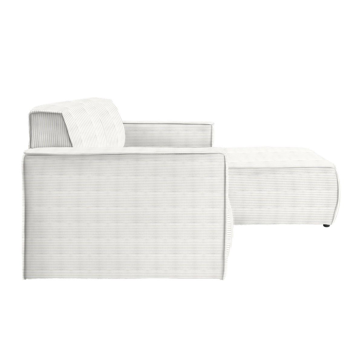 Rohová sedačka LOFT, pravá, béžový manšestr - černá/světle zelená, Moderní, textil/plast (265/75/172cm) - Mömax