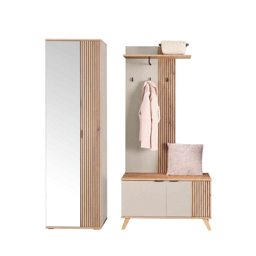 Garderobe Clever Kaschmir /Eichefarben B: 145,5cm