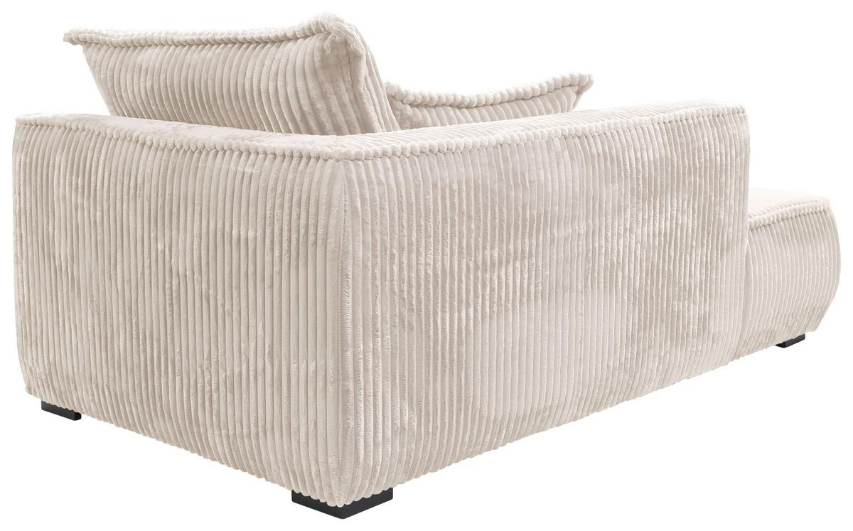 Recamiere Modena Links inkl. Kissen, Creme, B: 208 cm - Creme/Schwarz, Design, Textil (207/75/121cm) - MID.YOU