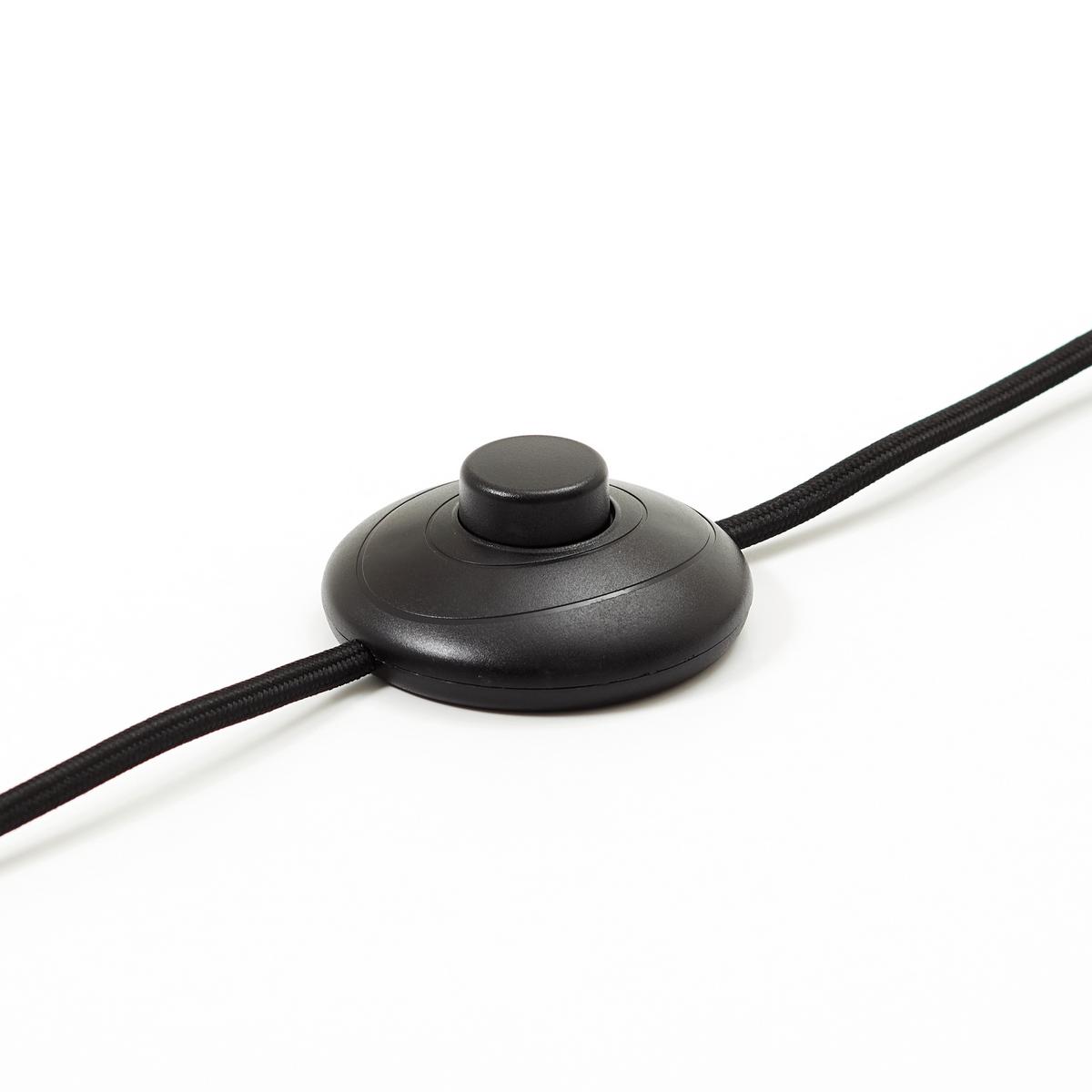 Stehlampe Holz Woodrow Schwarz Mit Fußschalter - Schwarz, Design, Holz/Metall (45/130cm) - Brilliant