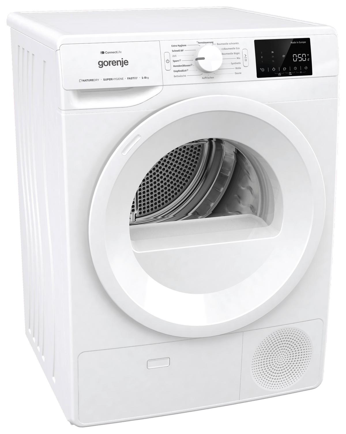 Wärmepumpentrockner Dpne83/Gn - Weiß, LIFESTYLE, Glas/Kunststoff (60/85/62,5cm) - Gorenje