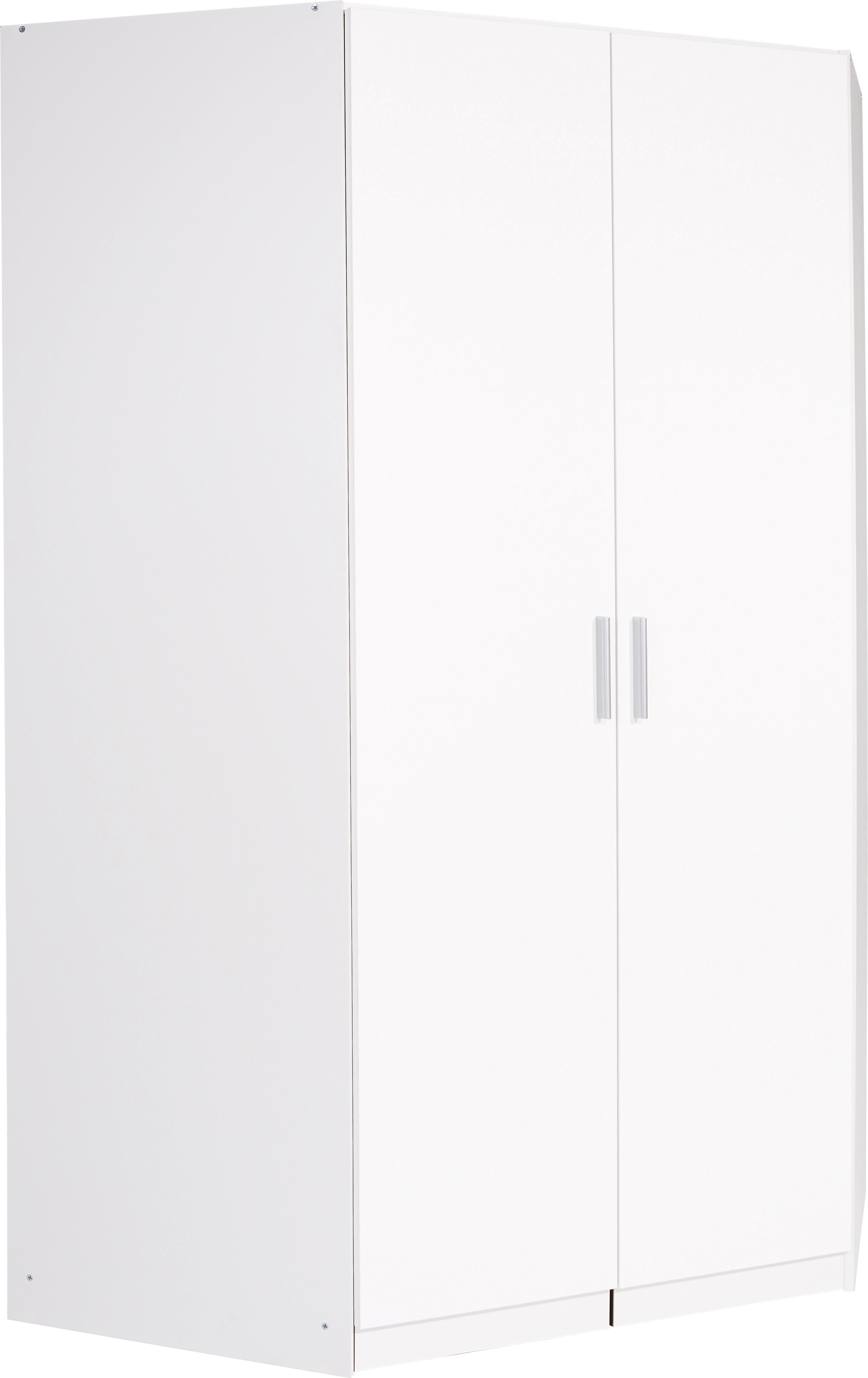 ROHOVÁ SKRIŇA CELLE - biela/biela s vysokým leskom, Modern, kompozitné drevo/plast (117/197/117cm)
