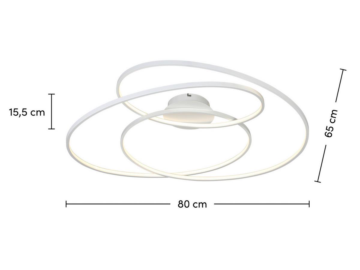 LED-Deckenleuchte Jesse - Weiß, Kunststoff/Metall (80/65/14,5cm) - Luca Bessoni
