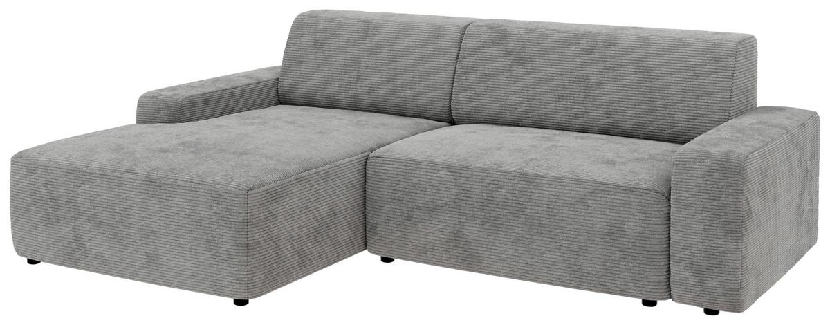 Ecksofa Wien, Grau S: 162x246 cm - Schwarz/Grau, MODERN, Textil (162/246cm) - Trendmanufaktur
