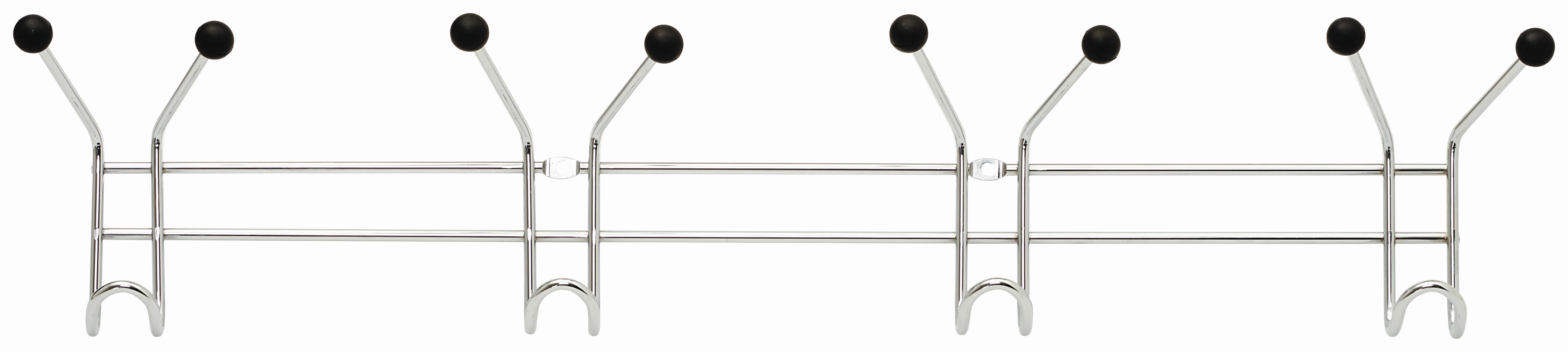 Lišta s háčky chrómová barva - barvy chromu, kov (60/12/5cm) - Mömax