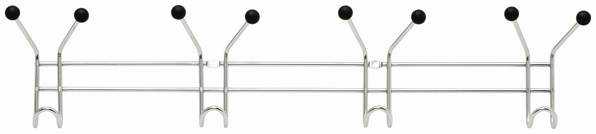 Lišta s háčky chrómová barva - barvy chromu, kov (60/12/5cm) - Mömax