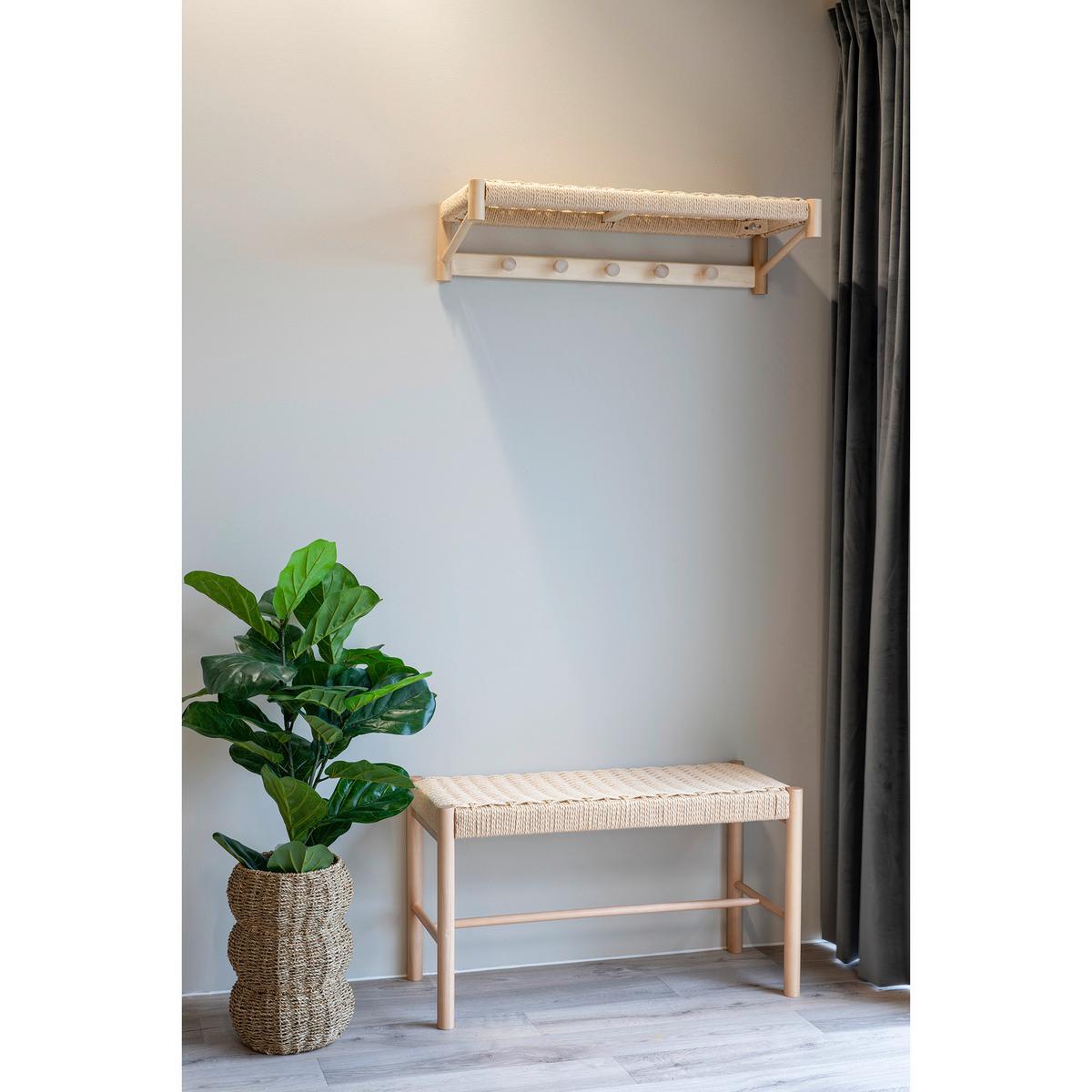 GARDEROBENBANK Abano Naturfarben B: 80cm - Naturfarben, Design, Papier (80/45/35cm) - MID.YOU
