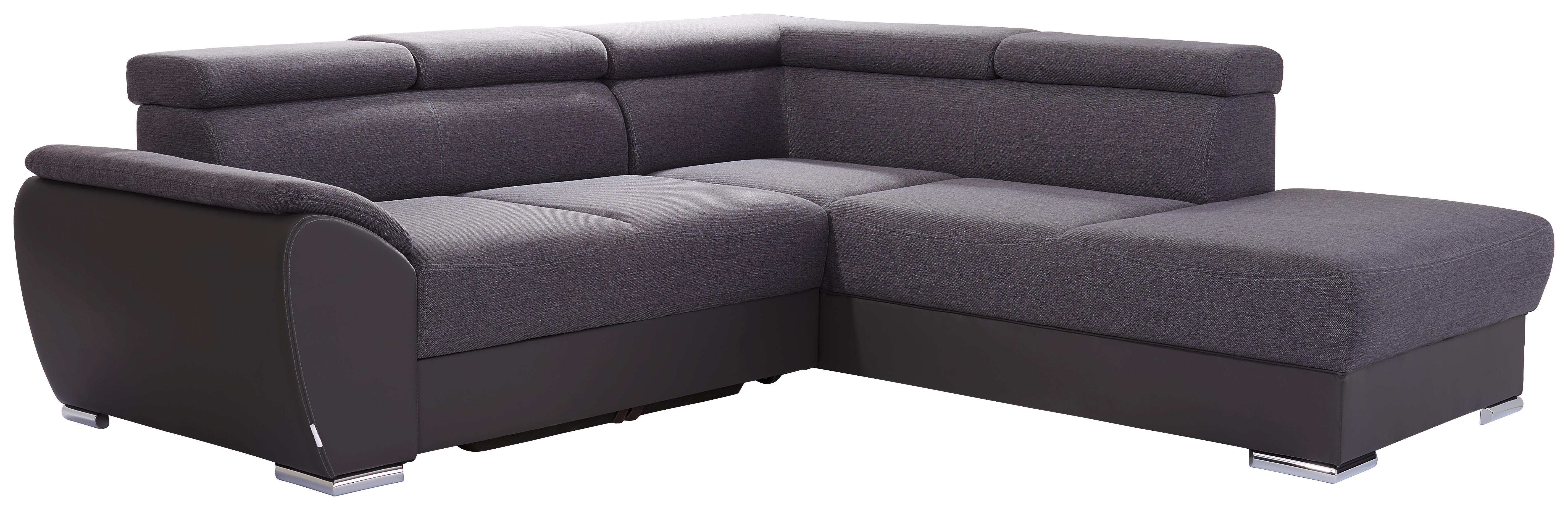 Wohnlandschaft In L-Form Cuba 265x230 cm - Chromfarben/Dunkelgrau, MODERN, Textil (265/230cm) - Luca Bessoni