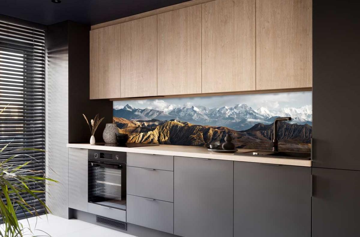 Nischenverkleidung M284sg - Blau/Braun, MODERN, Kunststoff (220/56/0,6cm) - Fani