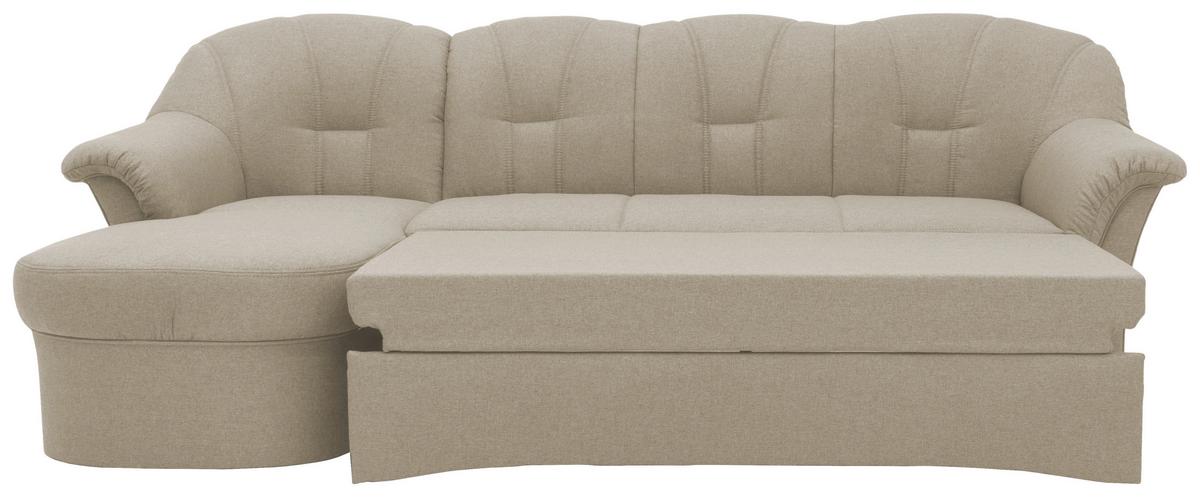 Ecksofa mit Schlaffunktion Papenburg Schlammfarben - Schlammfarben/Schwarz, KONVENTIONELL, Textil (142/233cm) - MID.YOU