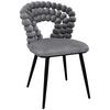 Židle LIA velúr šedá - šedá/černá, Lifestyle, kov/dřevo (55/85/62cm) - Mömax