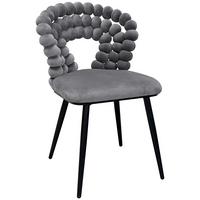 Stolička LIA velúr sivá - čierna/sivá, Lifestyle, kov/drevo (55/85/62cm) - Mömax