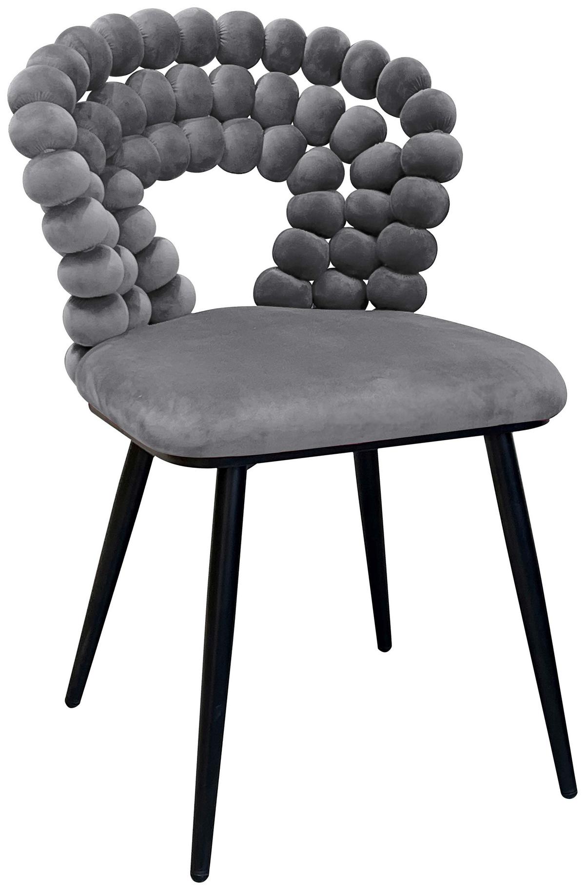 Stolička LIA velúr sivá - čierna/sivá, Lifestyle, kov/drevo (55/85/62cm) - Mömax