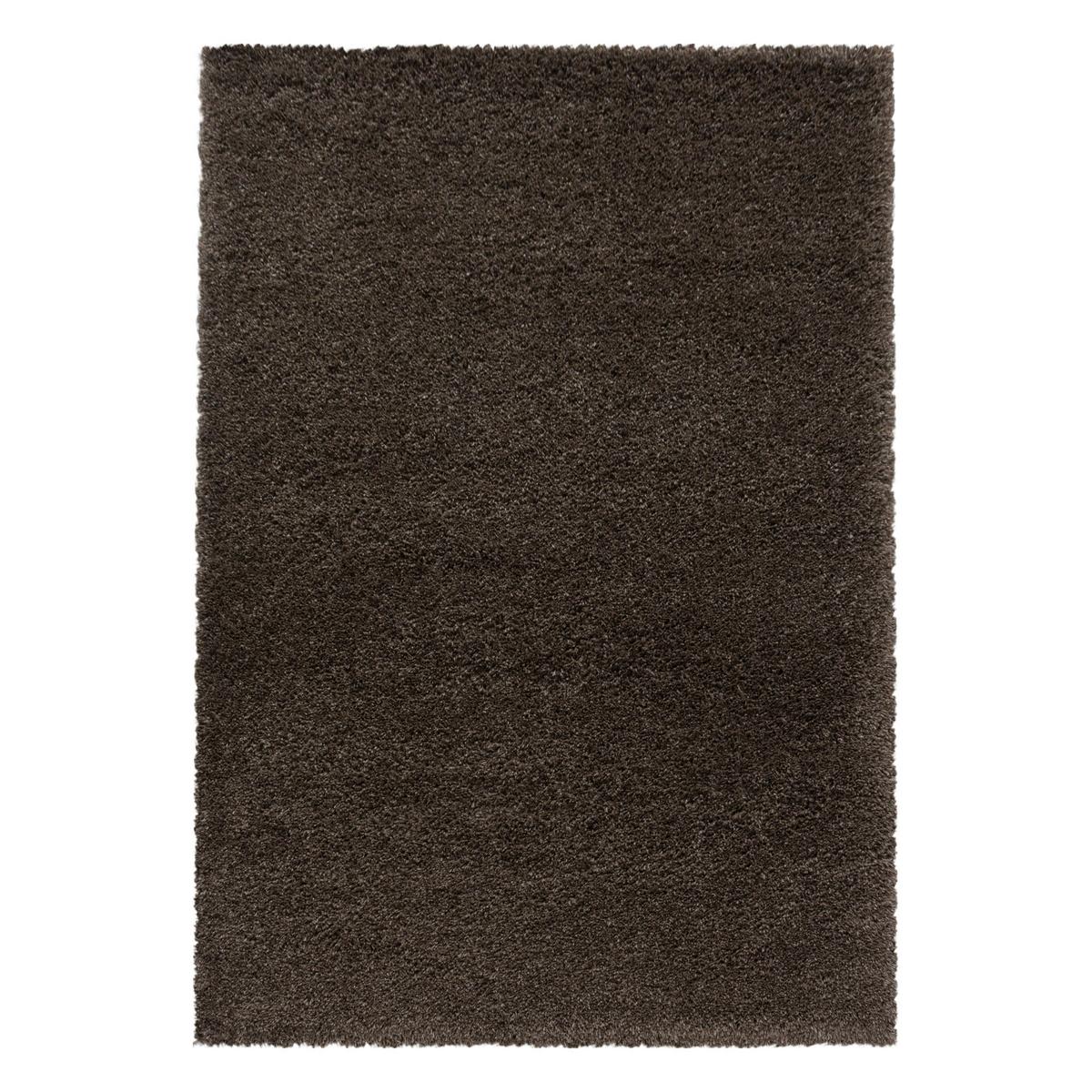 Hochflor Teppich Braun Naturfaser Fluffy 80x150 cm - Braun, Basics, Textil (80/150cm)