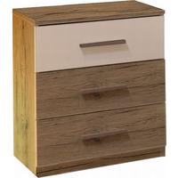 NOČNÝ STOLÍK MARS - farba duba/hliníková, Modern, kompozitné drevo/plast (46/56/41cm)
