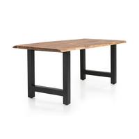 Esstisch Naturfarben/schwarz B: 160 Cm - Schwarz/Naturfarben, MODERN, Holz/Metall (160/85/76,5cm) - Livetastic