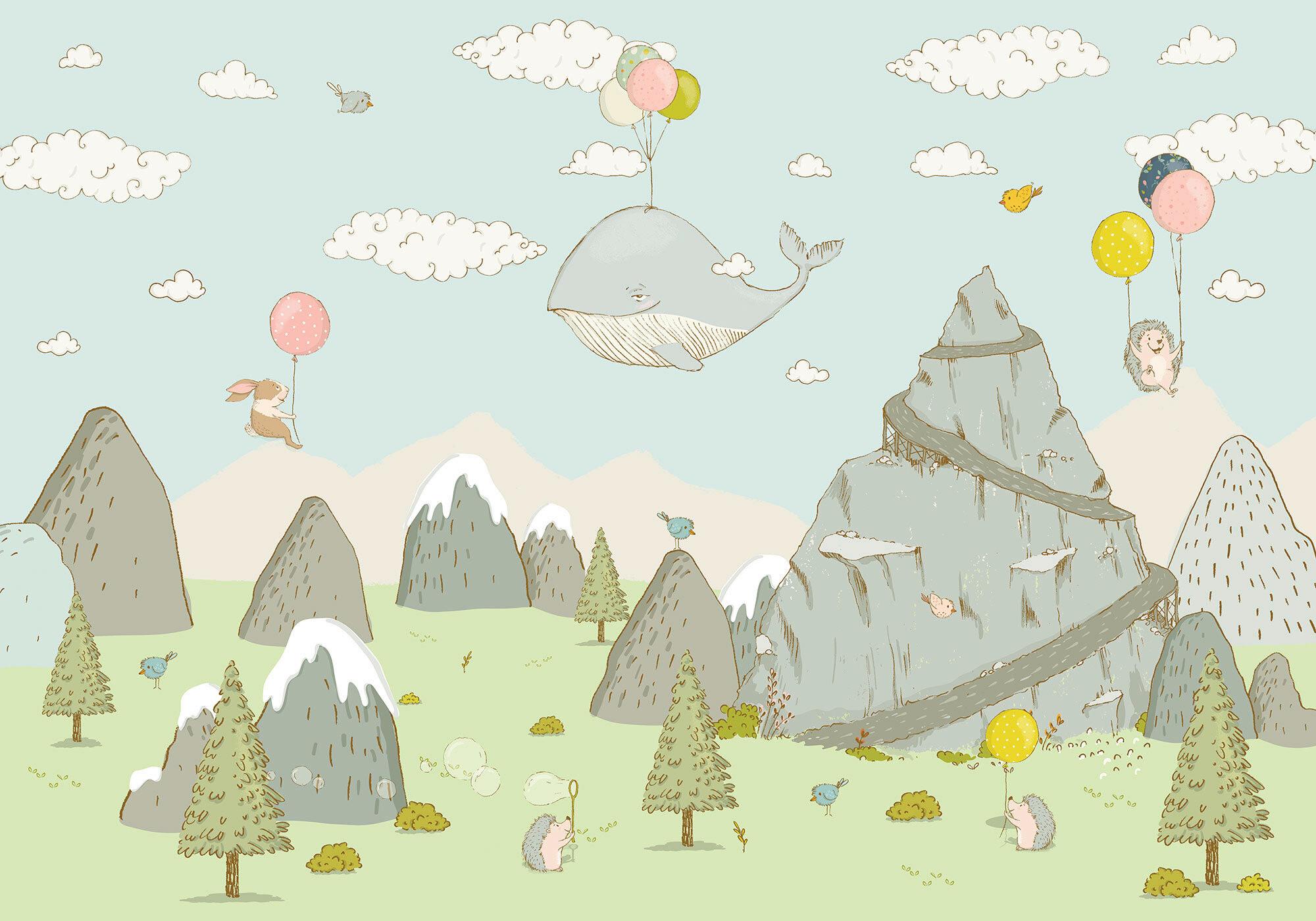 Fototapete Mountain Traveler - Multicolor, Trend, Papier (400/280cm)