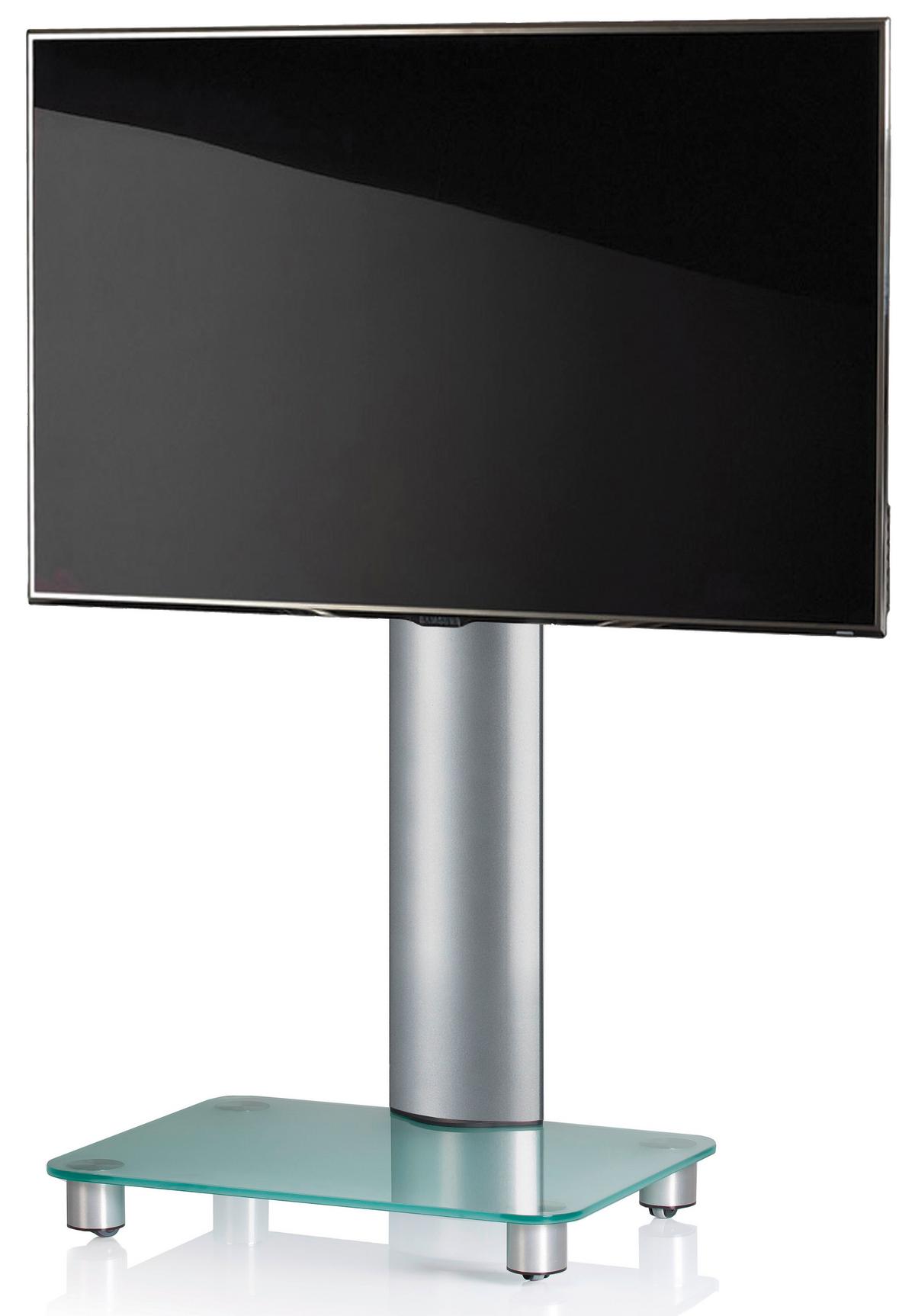 Tv-rack Tosal B: 60 Cm - Klar/Silberfarben, KONVENTIONELL, Glas/Metall (60/100/44cm) - MID.YOU