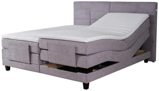 Verstellbares Boxspringbett in Hellgrau