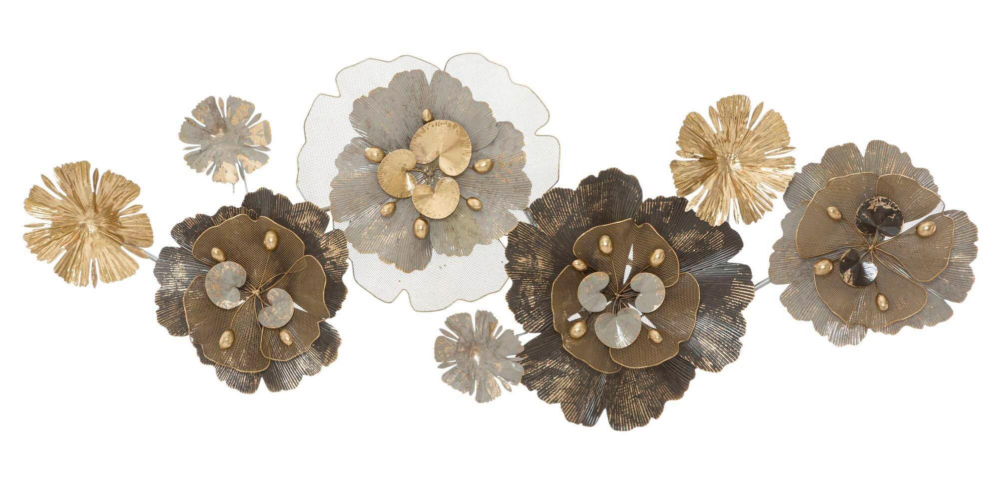 Wanddeko Bungy Gold, Grau, Weiß B: 149,2 cm - Goldfarben/Weiß, Basics, Metall (149,2/61/8.90cm)