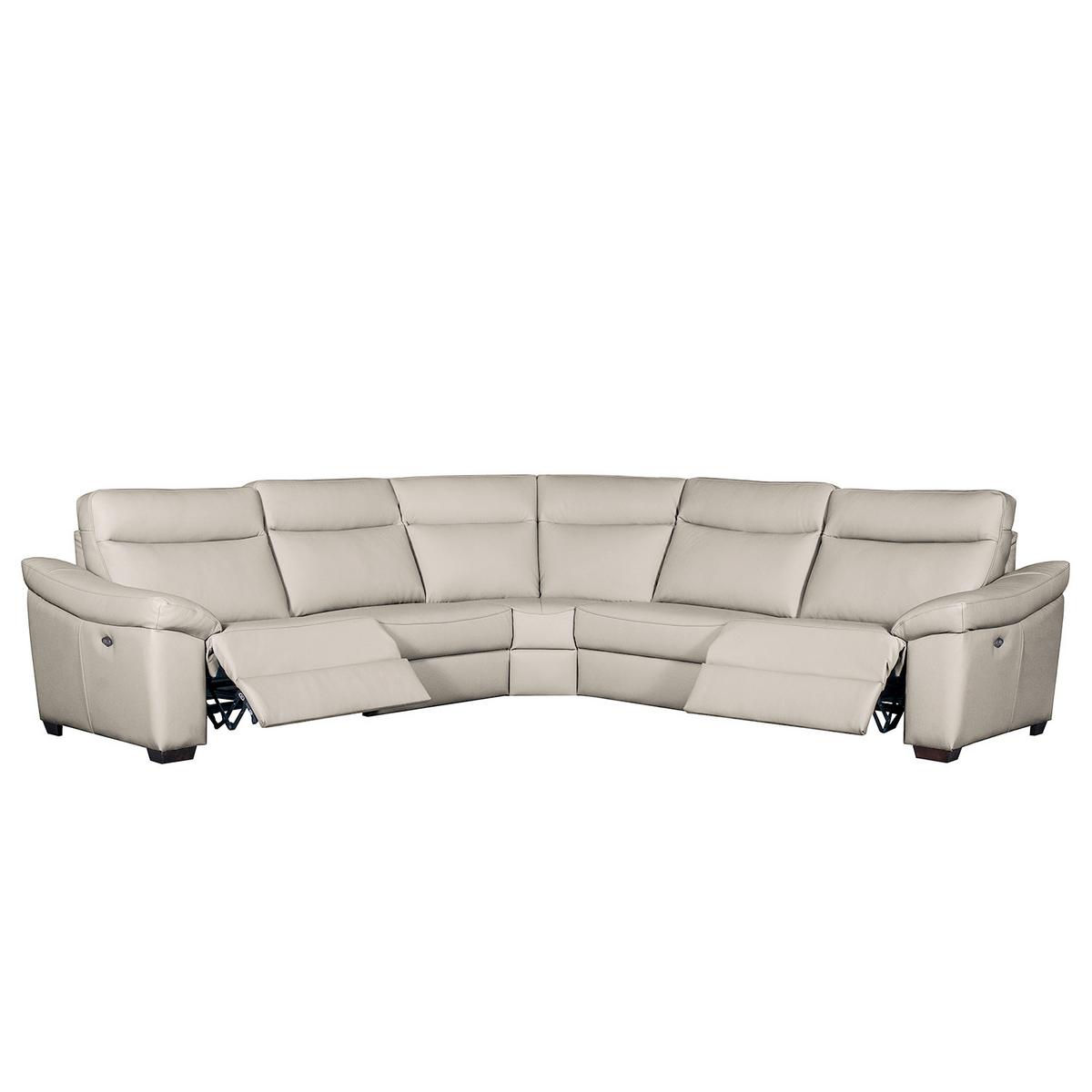 Ecksofa Dakar Grau B: 299x299 cm - Schwarz/Grau, Design, Leder (299/299cm) - Livetastic