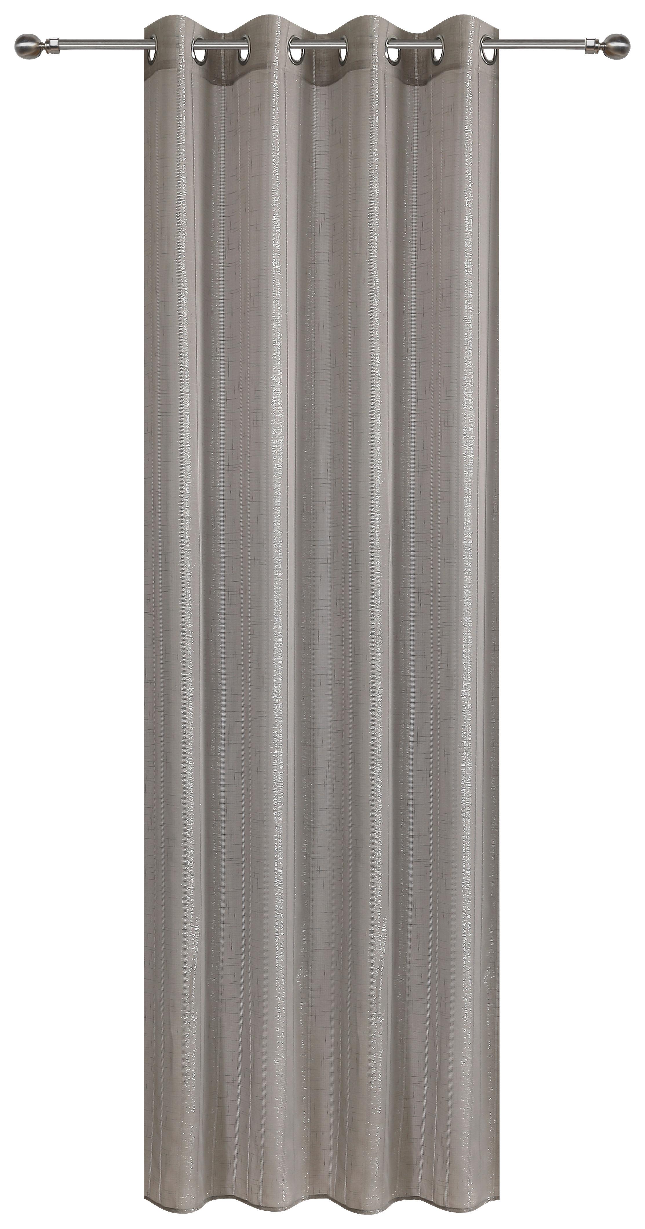 Vorhang Mit Ösen Paloma 140x245 cm Silberfarben - Silberfarben, MODERN, Textil (140/245cm) - Luca Bessoni