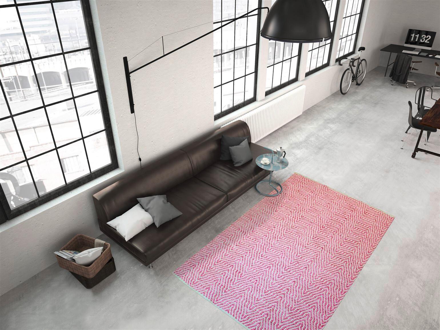 Flachwebteppich Aperitif Pink, 80x150 cm - Pink, KONVENTIONELL, Textil (80/150cm)