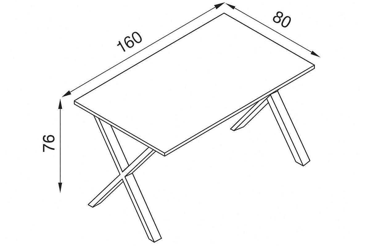 Schreibtisch Lona Schwarz, Weiß B: 160 cm - Schwarz/Weiß, Design (160/80/76cm) - MID.YOU