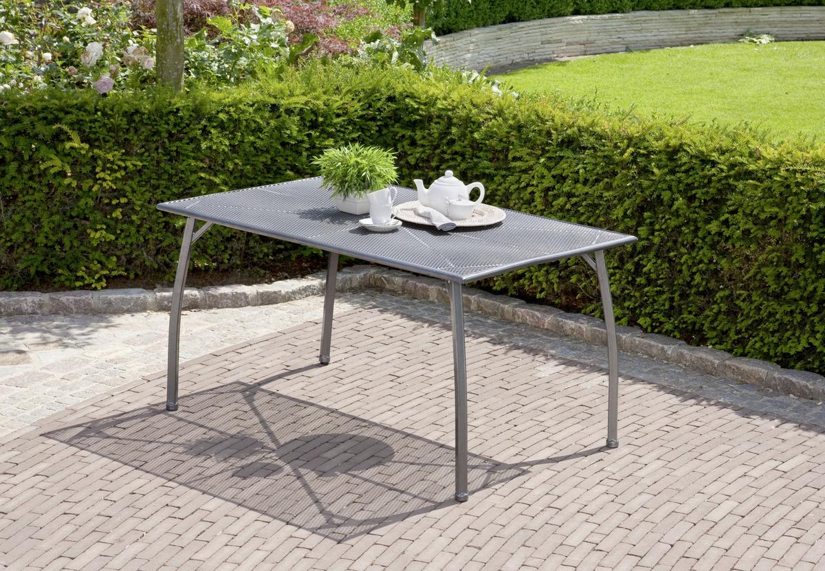 Gartentisch höhenverstellbar Toulouse, Stahl L 140 cm - Anthrazit/Schwarz, MODERN, Kunststoff/Metall (140/74/90cm) - Luca Bessoni