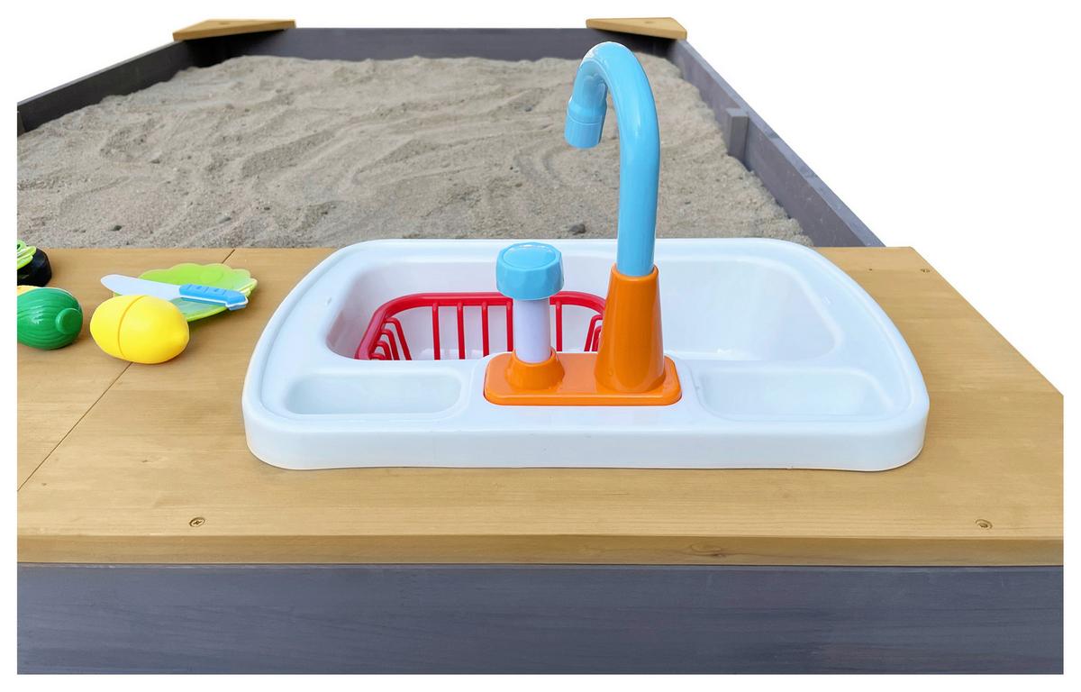 Sandkasten A031.015.20 - Braun/Grau, KONVENTIONELL, Holz (115/21,8/180cm) - Ambia Garden