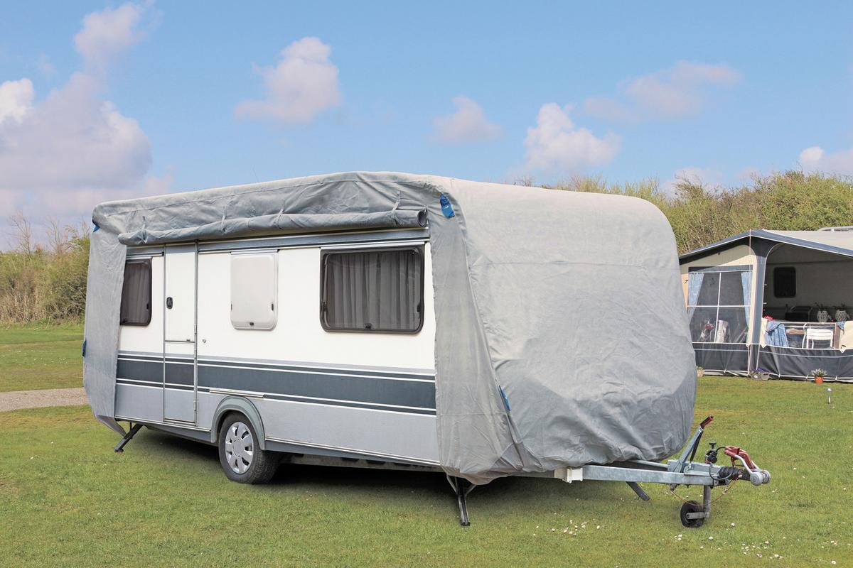 Schutzhülle Abdeckhaube Für Wohnwagen Gr. S Grau - Grau, Basics, Kunststoff (460/220/250cm)