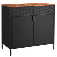 KOMODA RUSTIK - černá/hnědá, Trend, kov/kompozitní dřevo (80/76/40cm) - Boxxx