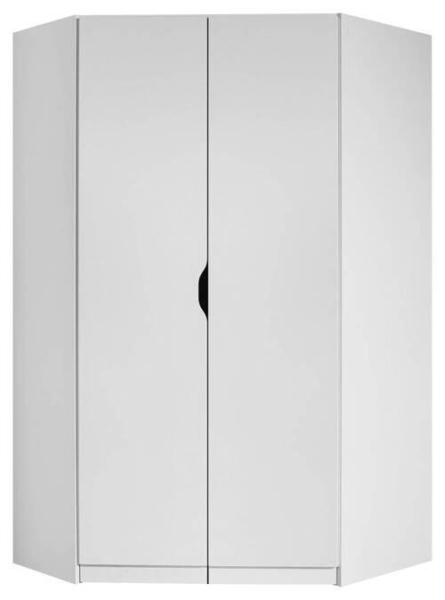 Rohová Šatní Skříň White - bílá, kompozitní dřevo (117/197/104cm)