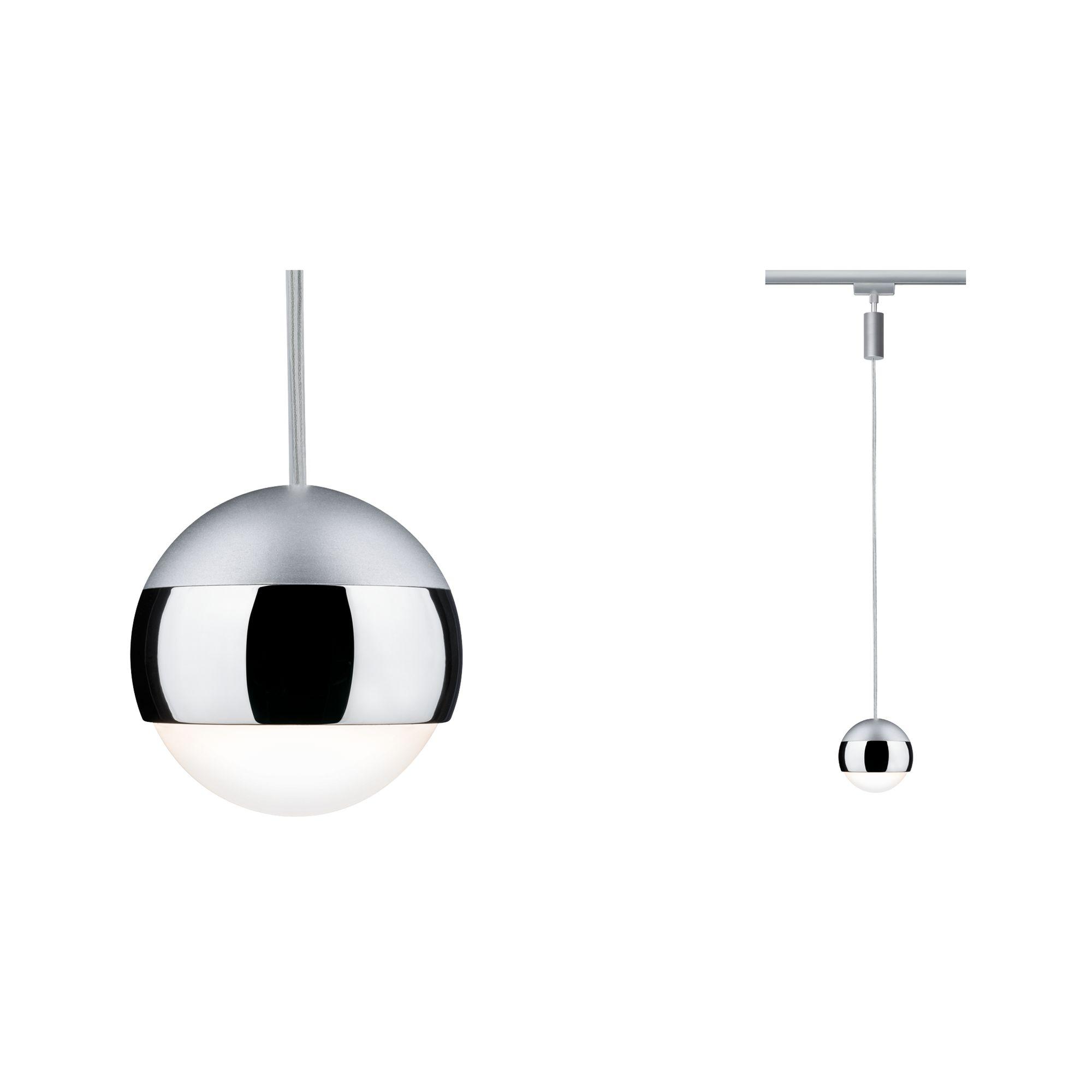 Schienensystem Urail Hängeleuchte 95457 Kugelform - Chromfarben, Design, Metall (8,7/130cm) - Paulmann
