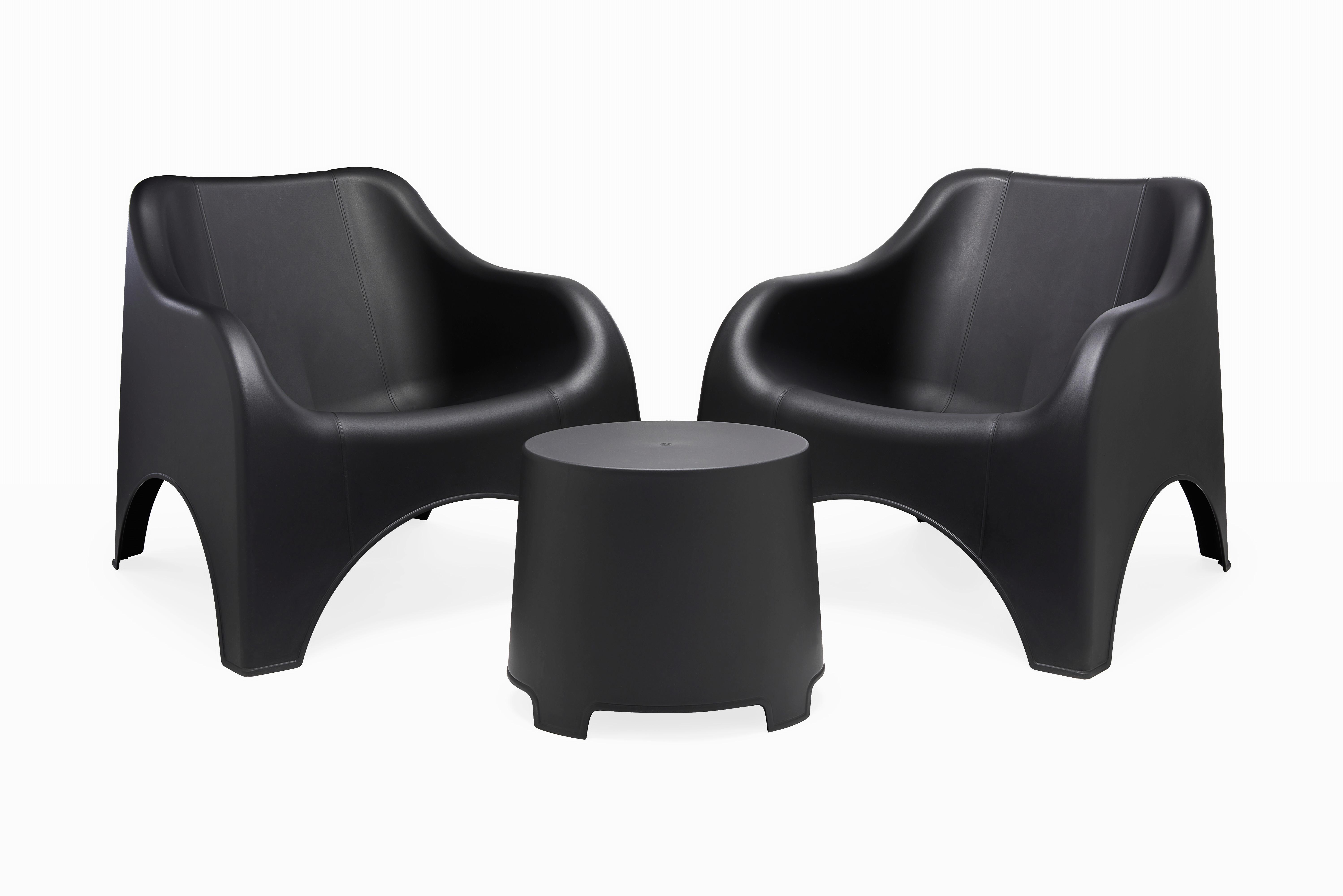 Gartenmöbel Set 3-Tlg Cloud Kunststoff - Anthrazit, MODERN, Kunststoff (79,5/81/78cm)