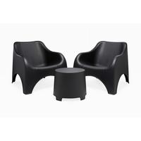 Gartenmöbel Set 3-Tlg Cloud Kunststoff - Anthrazit, MODERN, Kunststoff (79,5/81/78cm)