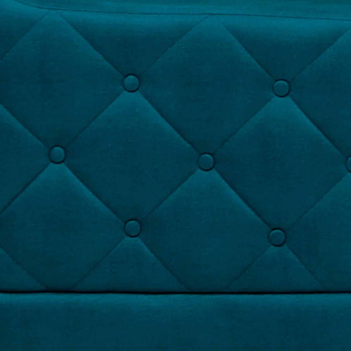 Polsterstuhl Leton Petrol Webstoff - Hellbraun/Petrol, Design, Textil (75/76/92cm) - Livetastic