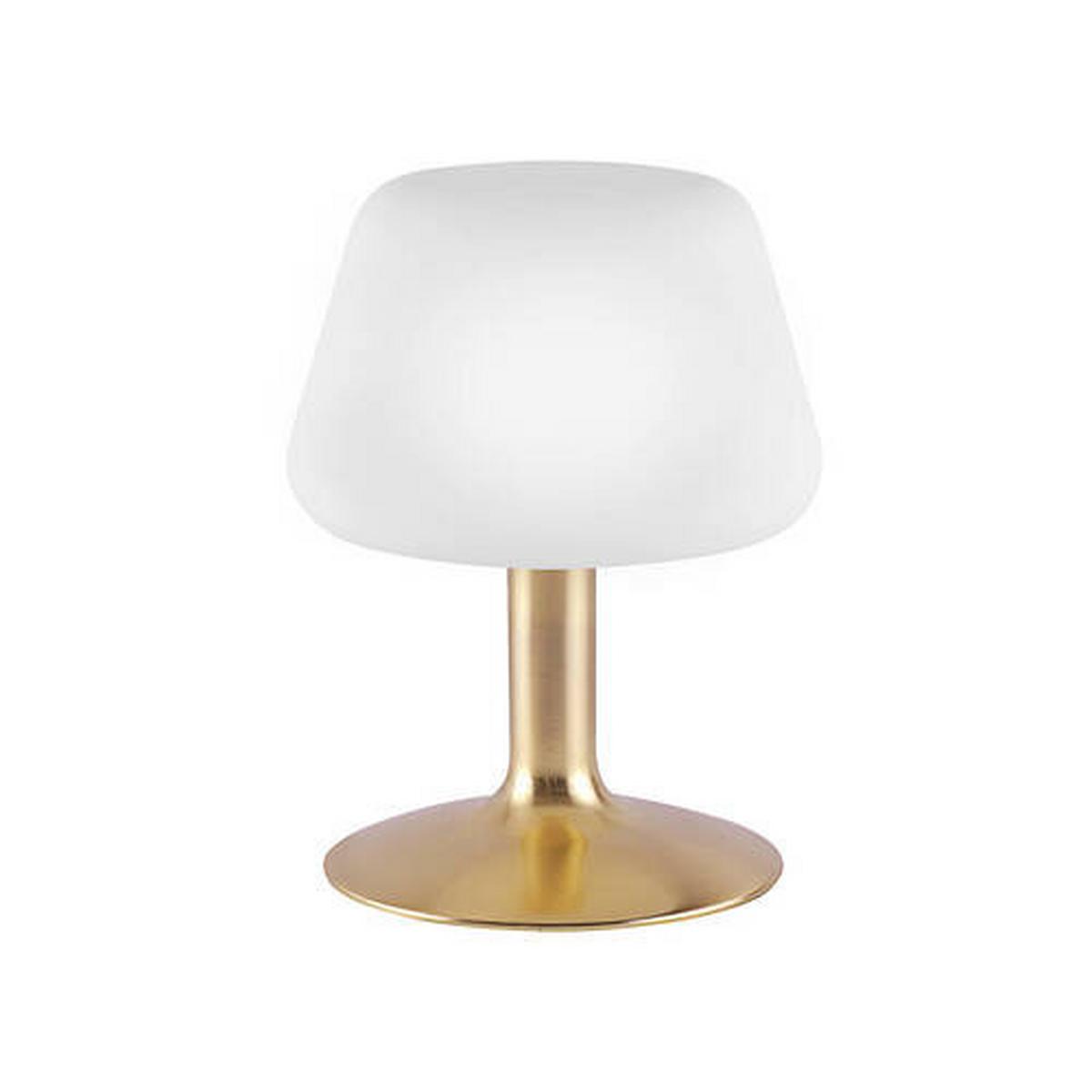 LED-Tischlampe Till dimmbar Weiß Touchdimmer - Messingfarben/Weiß, KONVENTIONELL, Glas/Metall (15/15/20cm) - Paul Neuhaus
