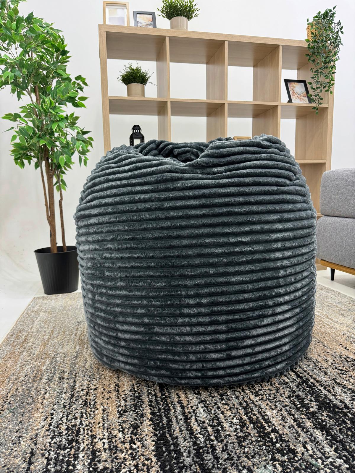 Sedací vak BUZZI, 280L, šedý manšestr TILIA - šedá, Basics, textil (120/85/85cm) - Ondega