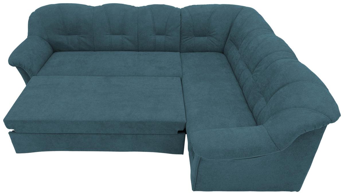 Ecksofa mit Schlaffunktion Papenburg Petrol - Petrol/Schwarz, KONVENTIONELL, Textil (243/192cm) - MID.YOU