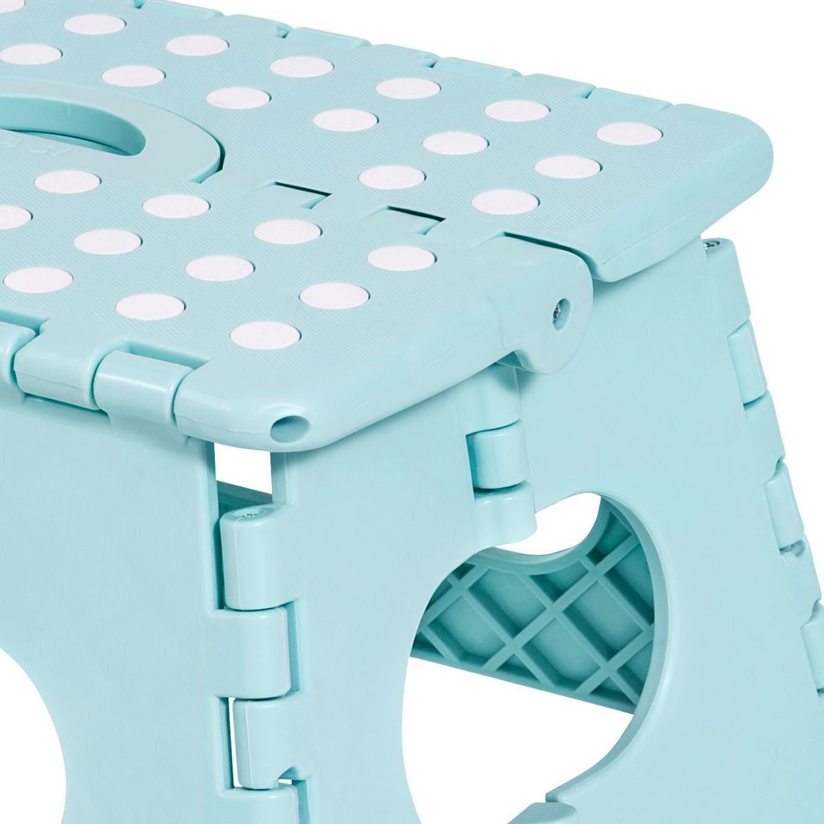 Tritthocker One Step Klappbar, H: 22 cm - Weiß/Grau, Basics, Kunststoff (34,5/22/27,5cm)