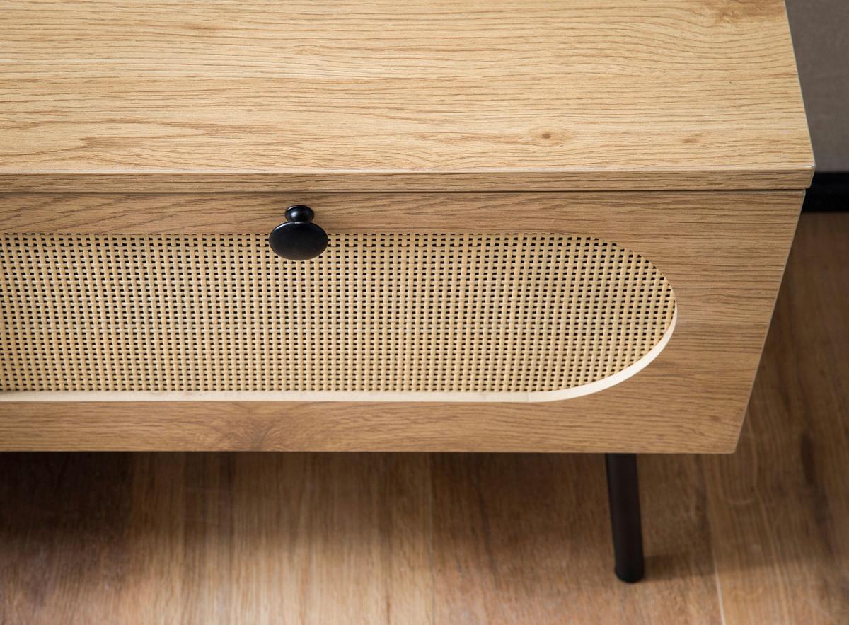 Lowboard Eichefarben Dekor B: 100 Cm - Eichefarben/Schwarz, Design, Holzwerkstoff (100/45/40cm) - MID.YOU