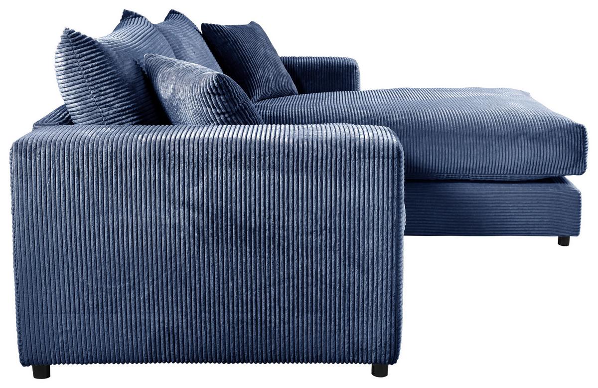 Ecksofa Funny S Rechts Blau S: 265x180 cm - Blau/Schwarz, Basics, Textil (265/180cm) - Livetastic