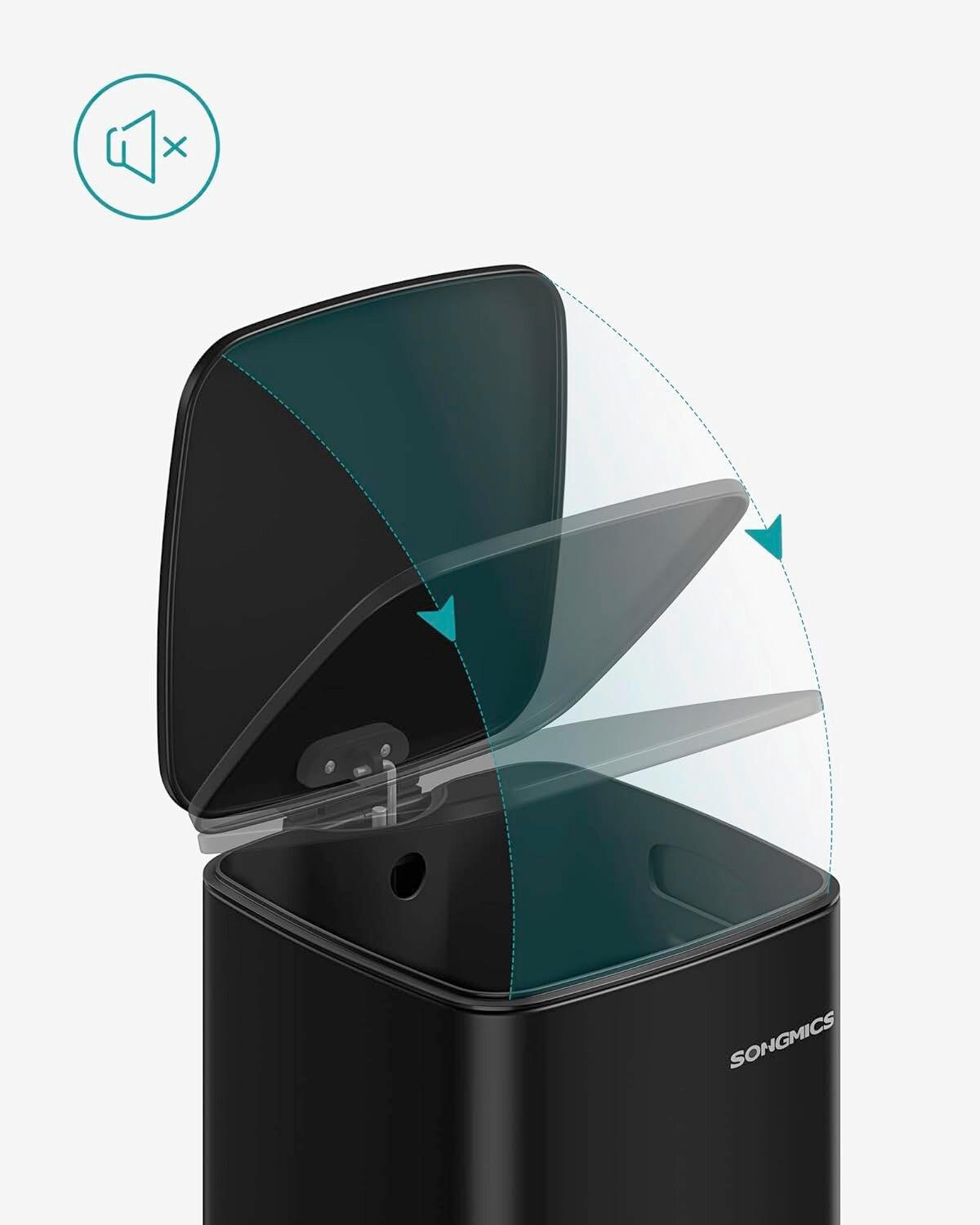 Abfallsammler Schwarz B: 28,5cm - Schwarz, Basics, Kunststoff/Metall (28,5/54,4/34cm)