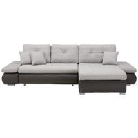 Rohová sedačka ENRICO, oboustranná, šedo-černá - šedá/bílá, Konvenční, kov/textil (303/88/185cm) - Based