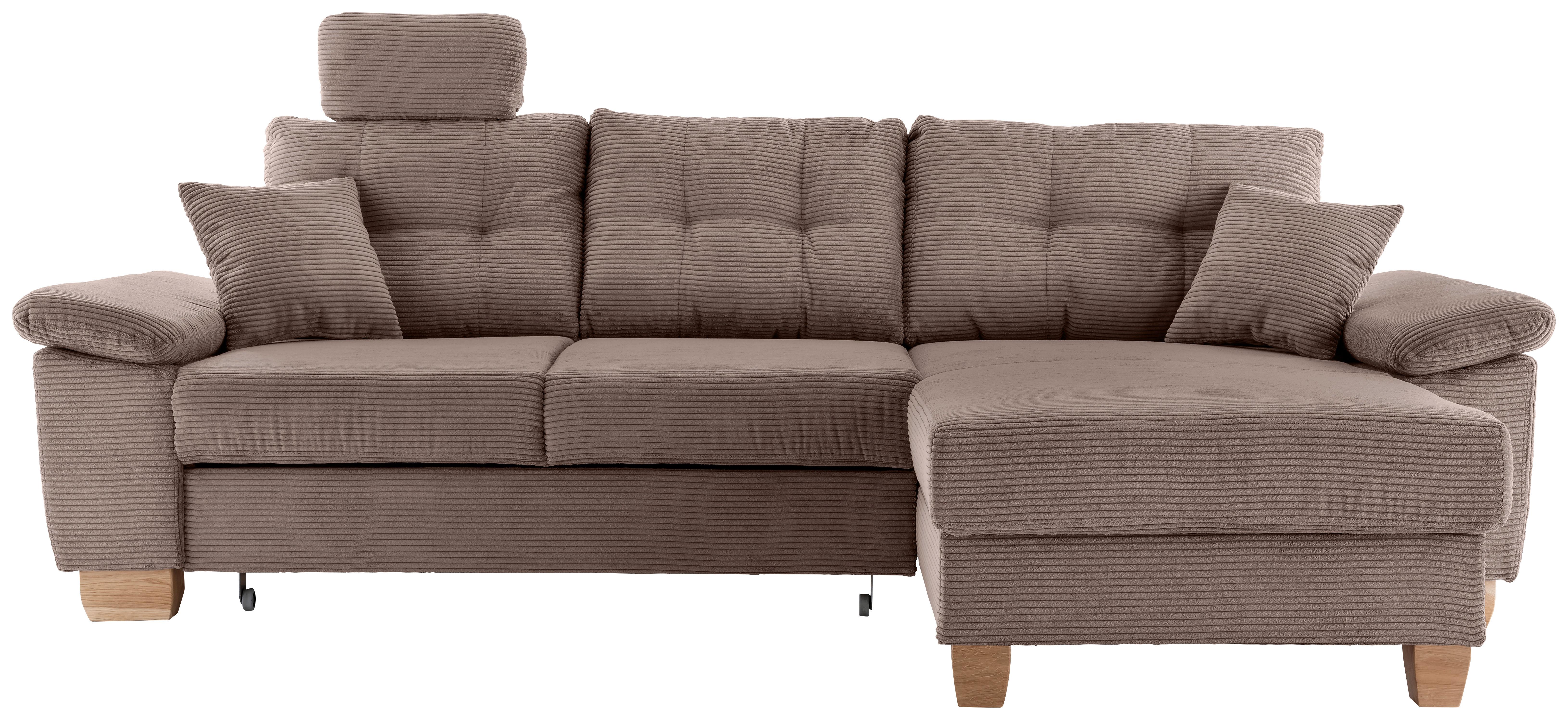 Ecksofa Brizzini Graubraun S: 270x176 cm - Graubraun/Naturfarben, MODERN, Textil (270/176cm) - Livetastic