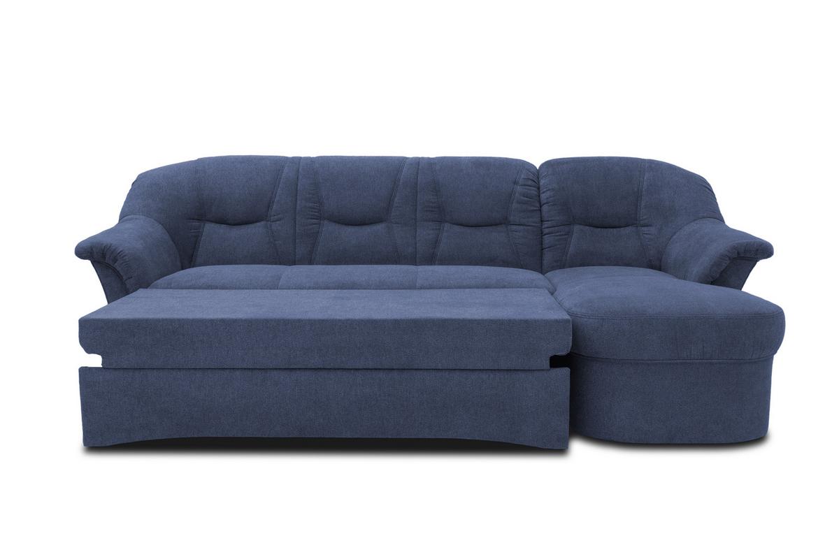 Ecksofa mit Schlaffunktion Sarafina Dunkelblau 232x146 cm - Schwarz/Dunkelblau, KONVENTIONELL, Textil (232/146cm) - MID.YOU